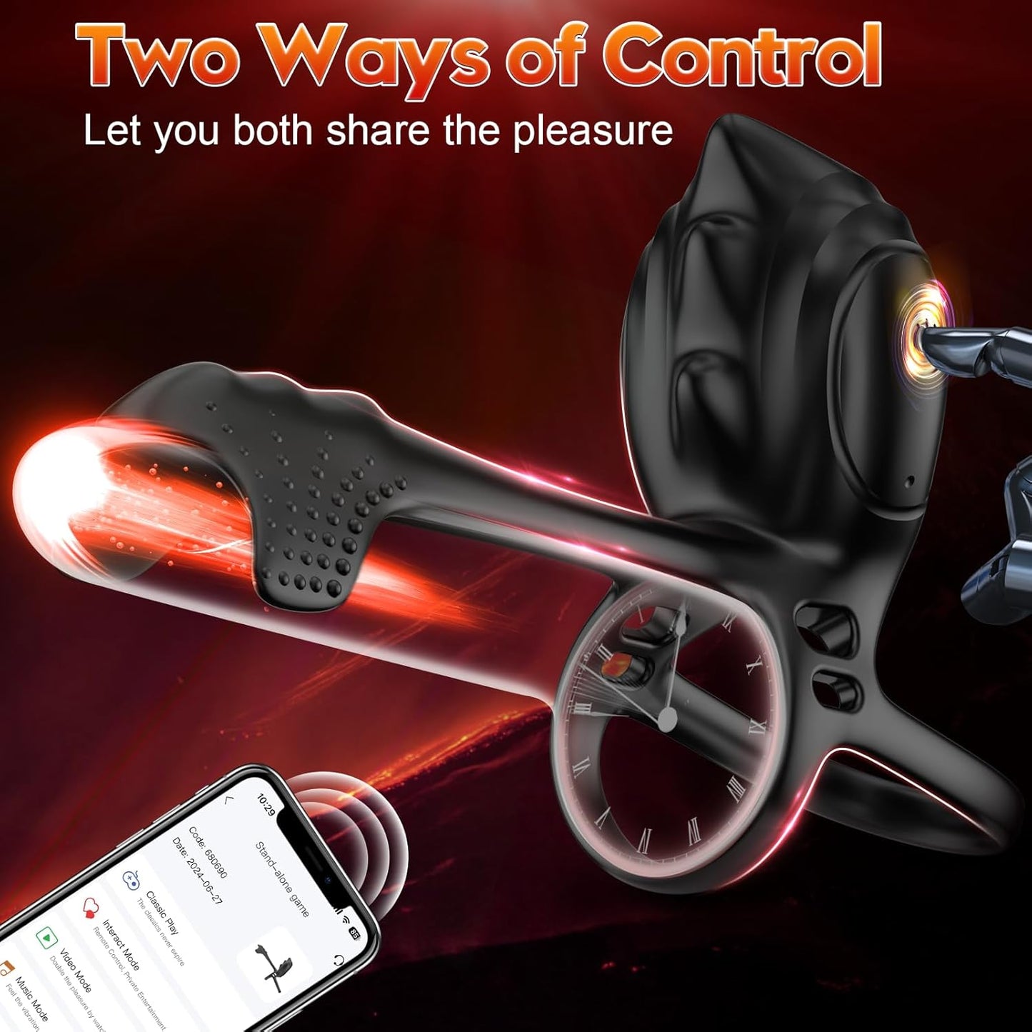 App-Steuerung Penistrainer Vibrator Cockring Stimulator mit 10 Vibrationsmodi