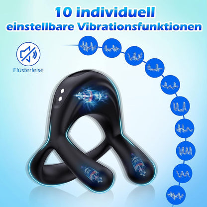 Rekbare cockringen Vibrerende cockring met 10 vibratiestanden 