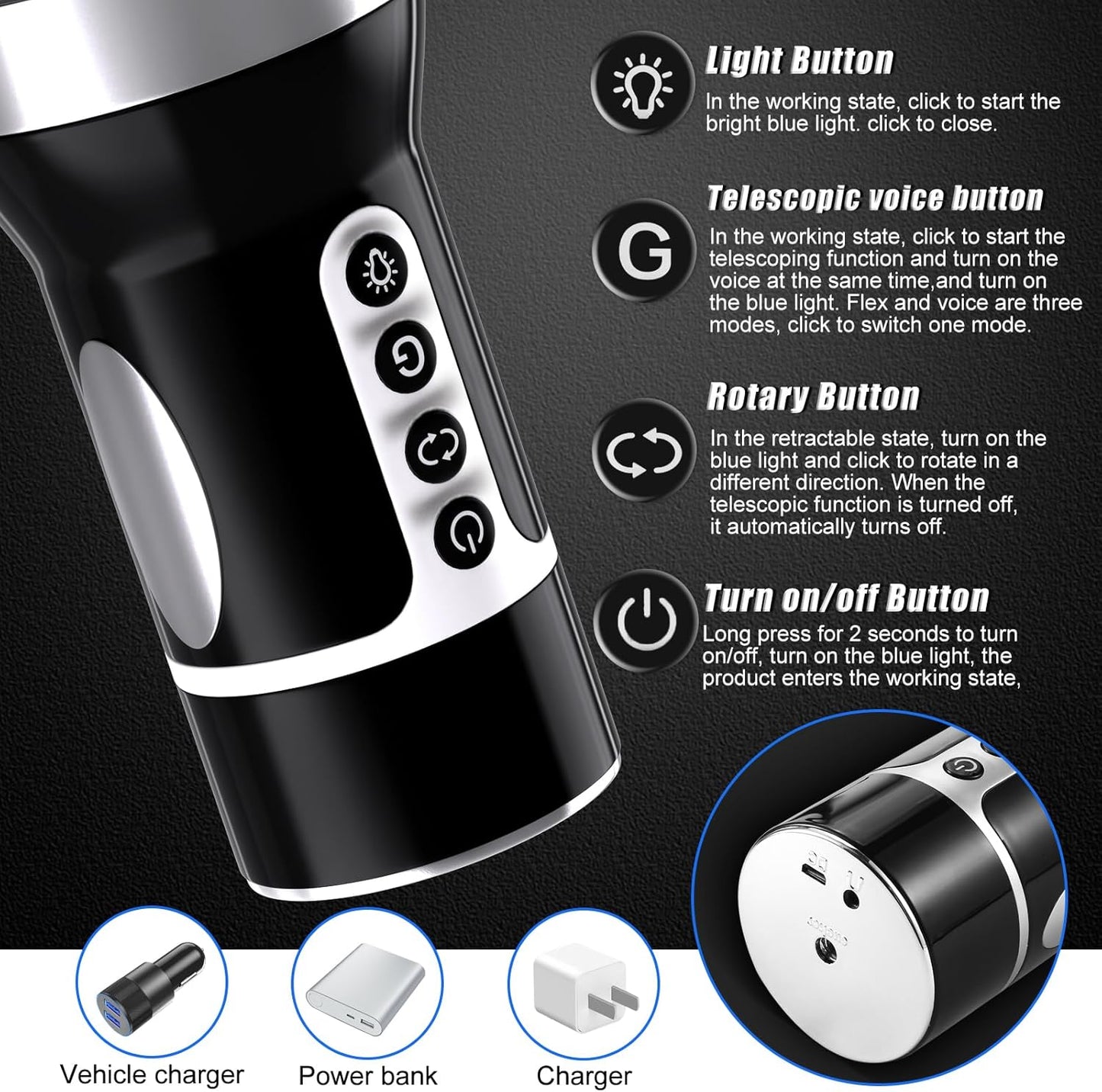 Elektrischer Masturbator Penistrainer mit 7 Teleskopfunktion & Rotationsfunktion