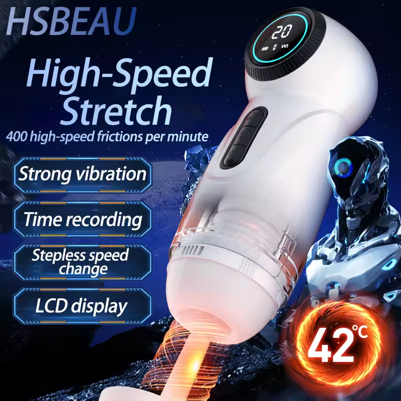 Automatische Masturbator Blowjob mit 10 Geschwindigkeit & Vibrieren & 4 Teleskopfunktion