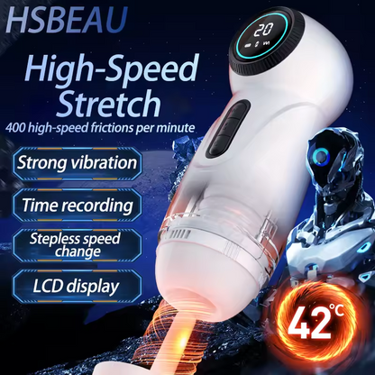 Automatische Masturbator Blowjob mit 10 Geschwindigkeit & Vibrieren & 4 Teleskopfunktion