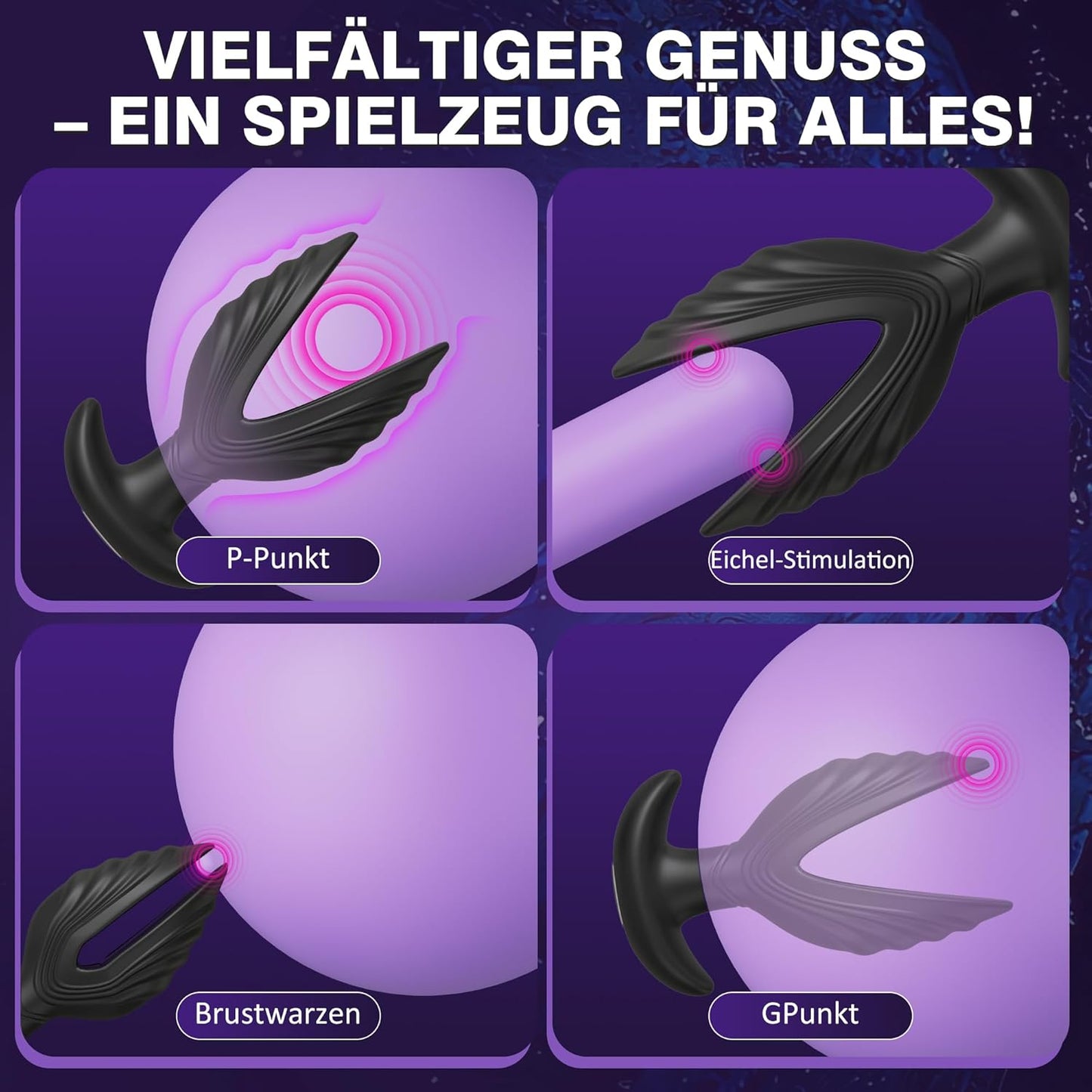 E-stim Anal Expansionsvibrator Prostata Stimulator mit 8 Kraftvolle Vibrationen und Elektroschocks