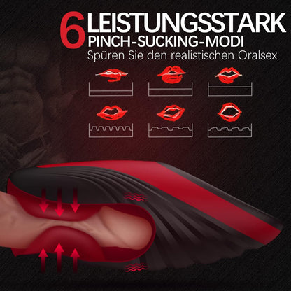 Elektrischer Penis Trainer Vibrator Stroker mit Heizungfunktion & 6 Saugmodi & 9 Vibrationsmodi