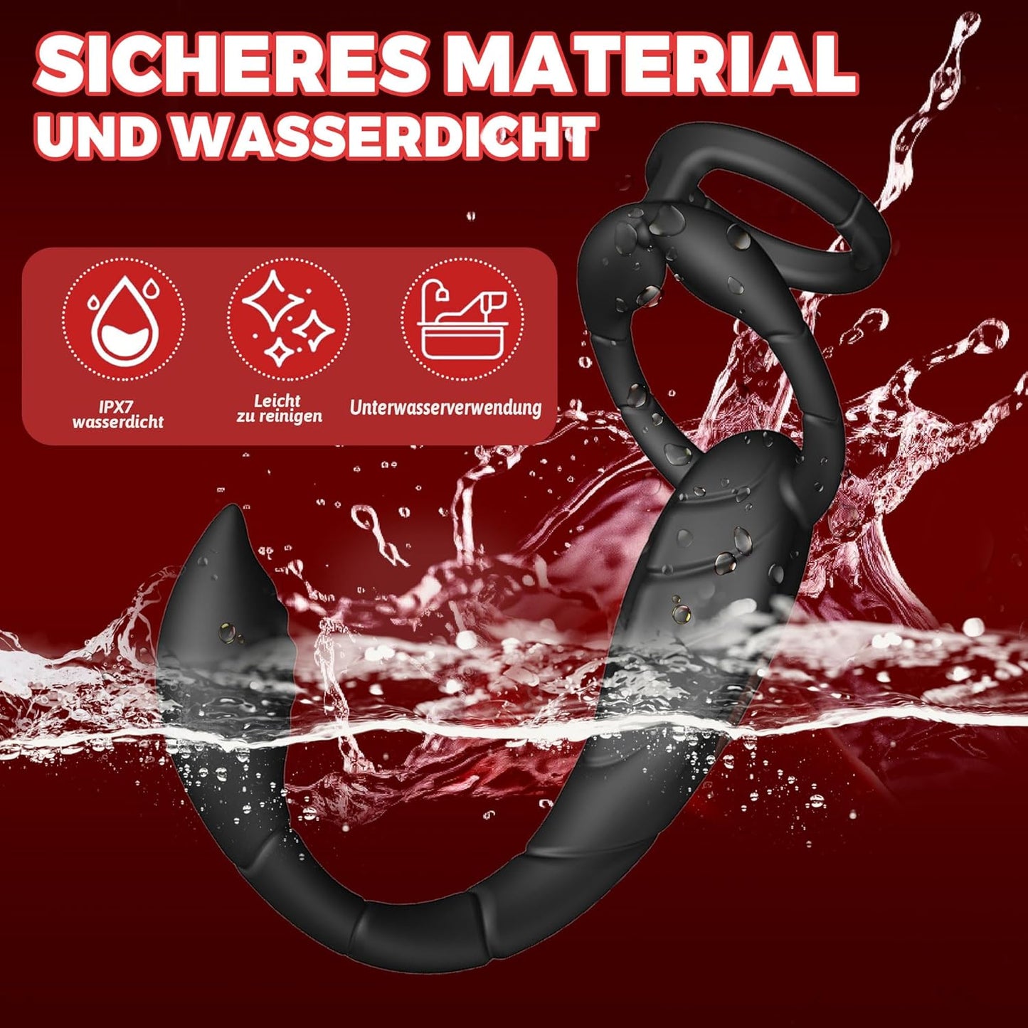 3 IN 1 Penisring Prostatamassagegerät Analvibrator mit 9 Vibrationsmodi