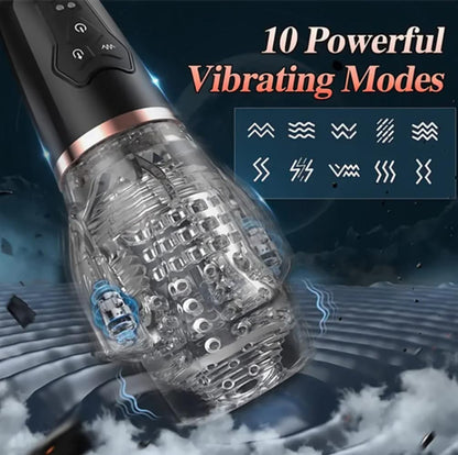 Hochfrequenz Elektrischer Masturbator Cup mit 9 Vibration & 9 Saugmodi