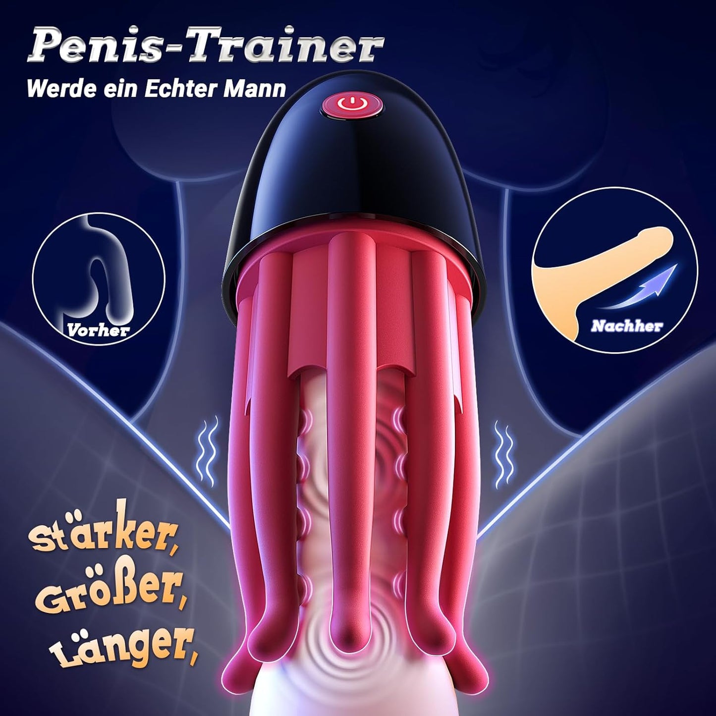 Penis Trainer Eichel Vibrator Stroker Blowjob Masturbatoren mit 10 Vibrations