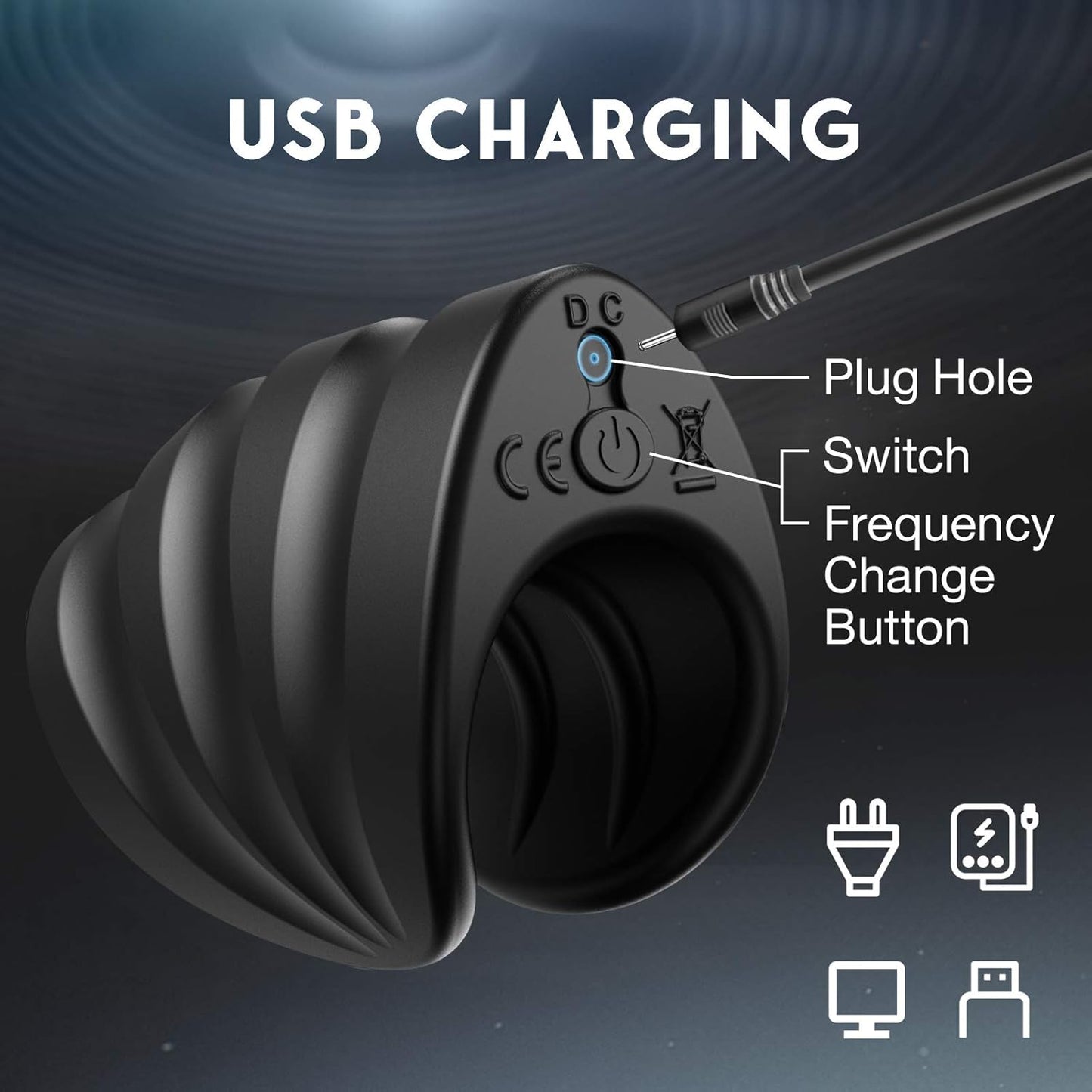 2 IN 1 Penistrainer Vibrator Eichelstimulator Massage mit 10 Vibrationsmodi