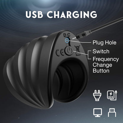 2 IN 1 Penistrainer Vibrator Eichelstimulator Massage mit 10 Vibrationsmodi