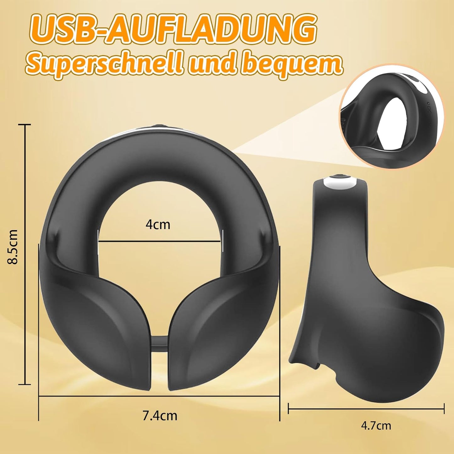 2 IN 1 Extrem Vibrierender Penisring Massagegerät mit 10 Vibrationsmodi