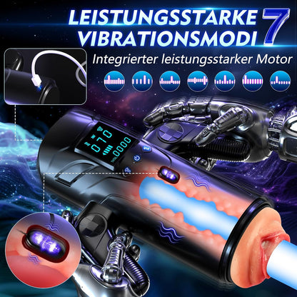 Realistischer Masturbator Stroker Blowjob mit 7 Saugmodi & Stoßmodi & Vibrations