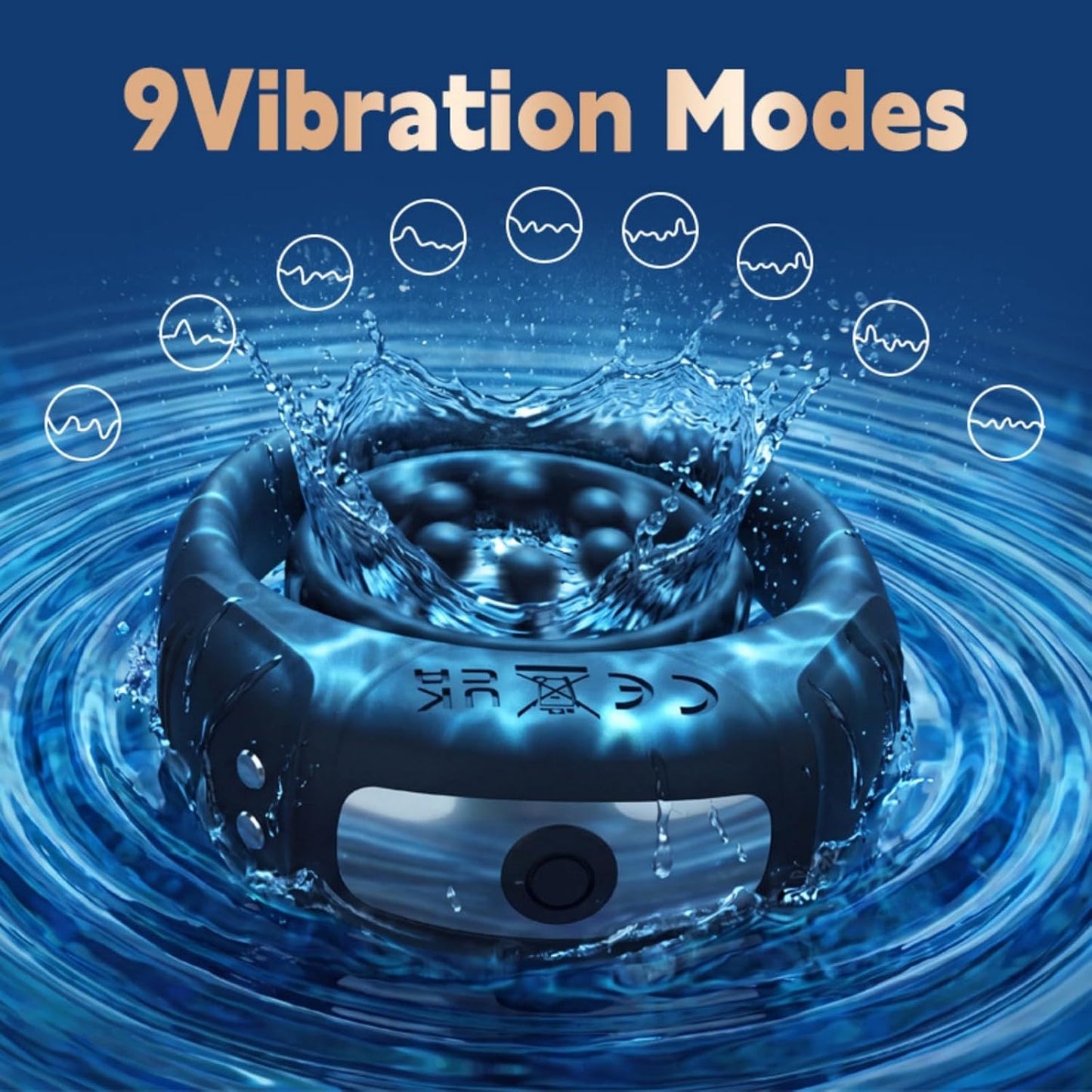 Penistrainer Vibrator Vergrößerung Cockring Stimulator mit 9 Vibrationsmodi