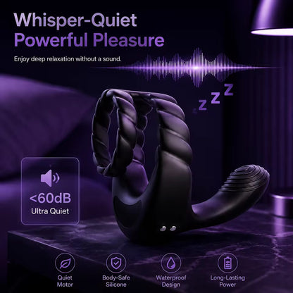 3 IN 1 Cock Ring Penisrainer Vibrator Hoden Stimulator Dammstimulationmit 10 Vibrationsmodi