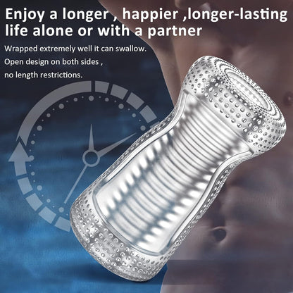 3D-realistische mini draagbare kristallen penistrainingsapparaat Masturbatie Pocket Pussy 