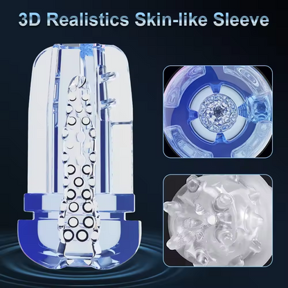 Automatischer Masturbator Blowjob mit mit 3 Starker Saugkraft & 7 Stoßvibrationen