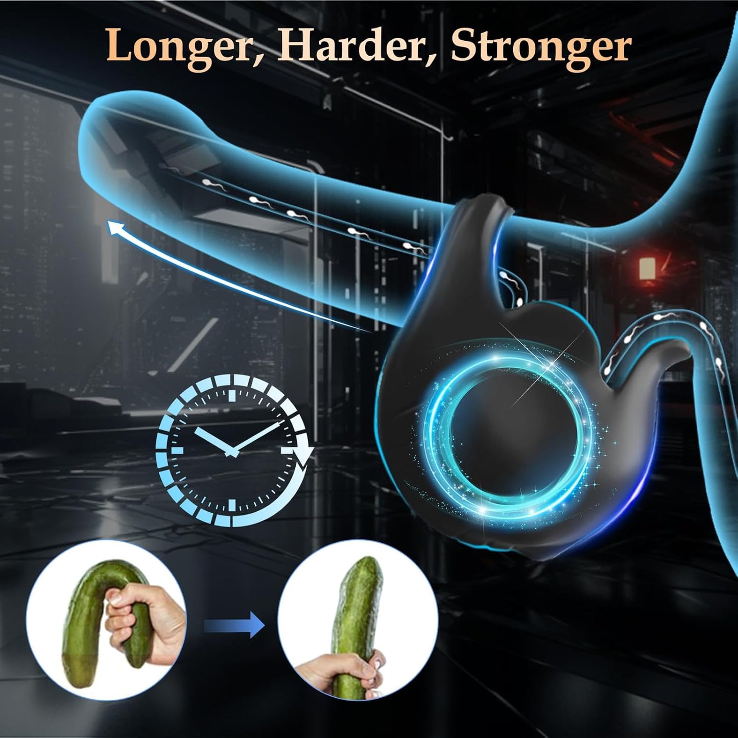 2 IN 1 Hodenmassagegerät Penisring Penismassagegerät mit 9 Vibrationsmodi