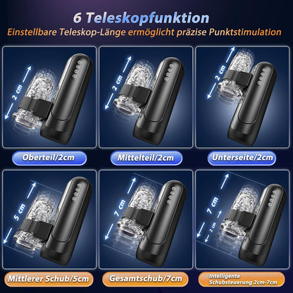 Elektrischer Masturbator Stroker Blowjob mit 6 Teleskopfunktion & 5 Einstellbaren & 10 Vibrations