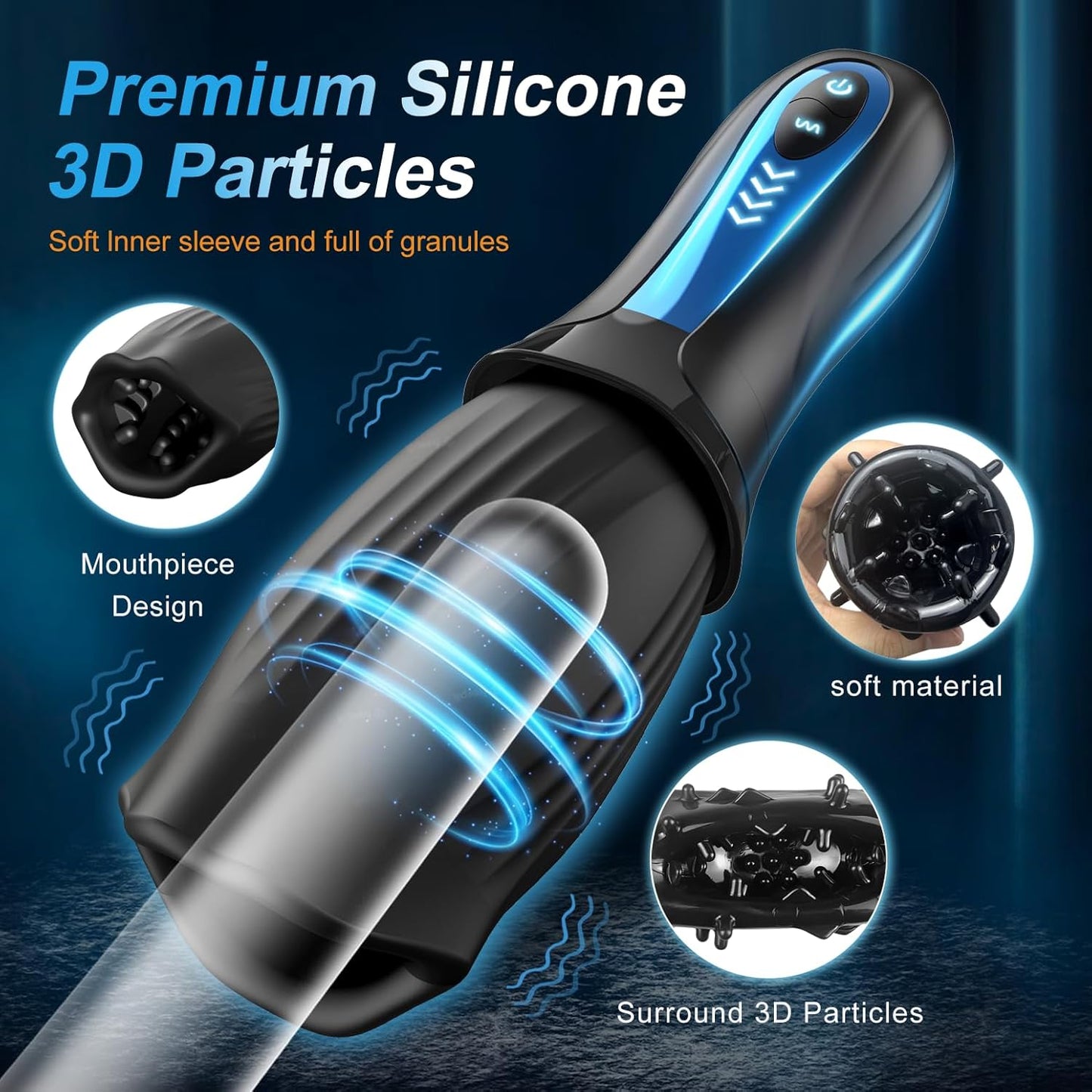 Automatischer Masturbator Penistrainer Stroker mit 5 Vibrations- und 5 Rotationsmodi