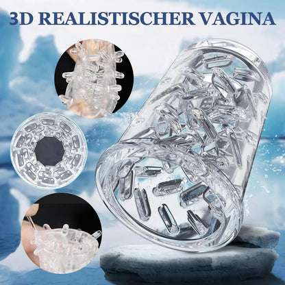 3D Realistischer Elektrischer Masturbator Blowjob mit 10 Saugmodi Und 10 Rotationsmodi