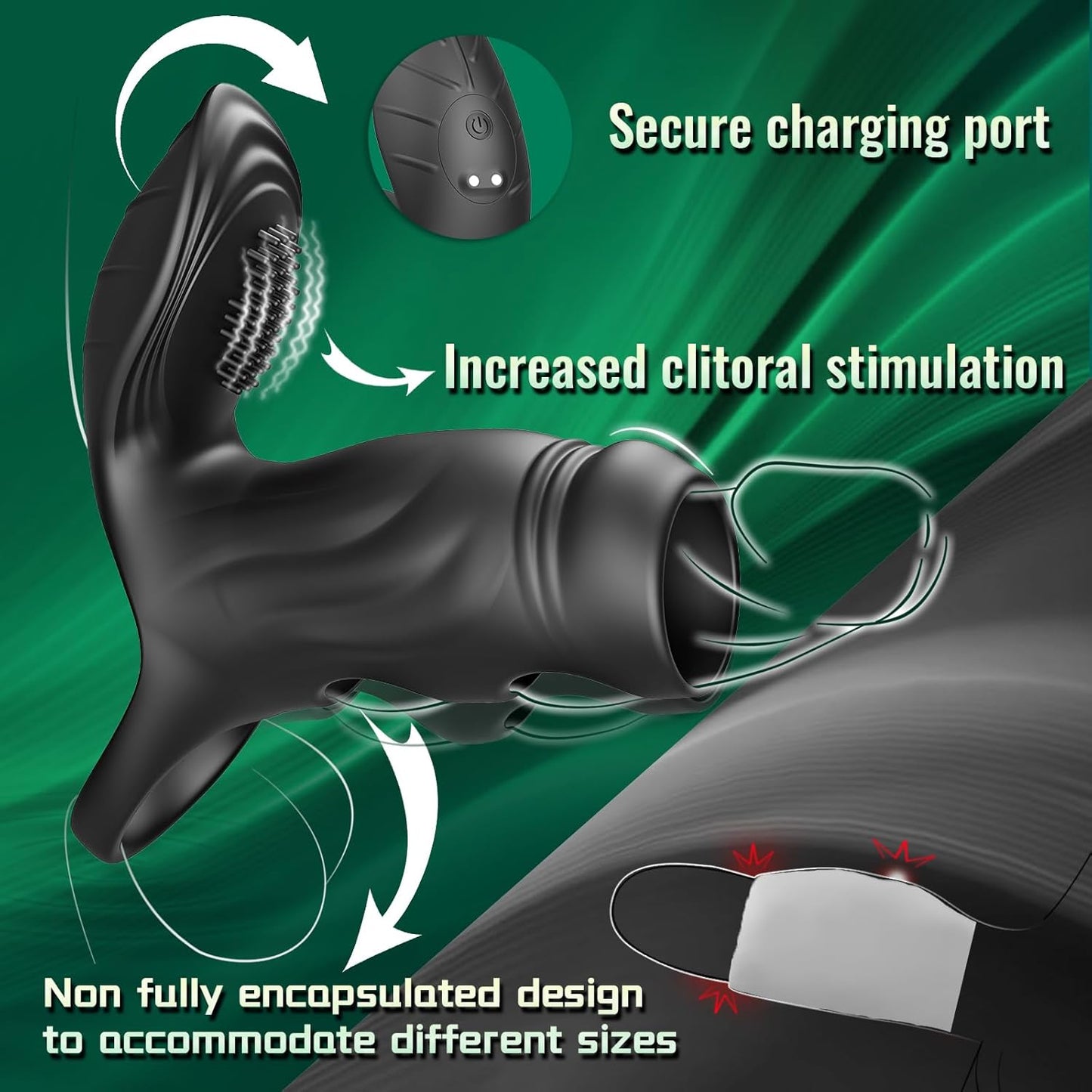 Penistrainer Cockring Penishülle Extender Stimulator mit 10 * 10 Vibrationsmodi