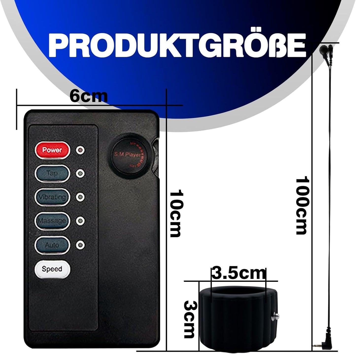 Elektrische Penisringe Elektro Schock Penis Trainer mit Host und Penis-Elektroden-Ring