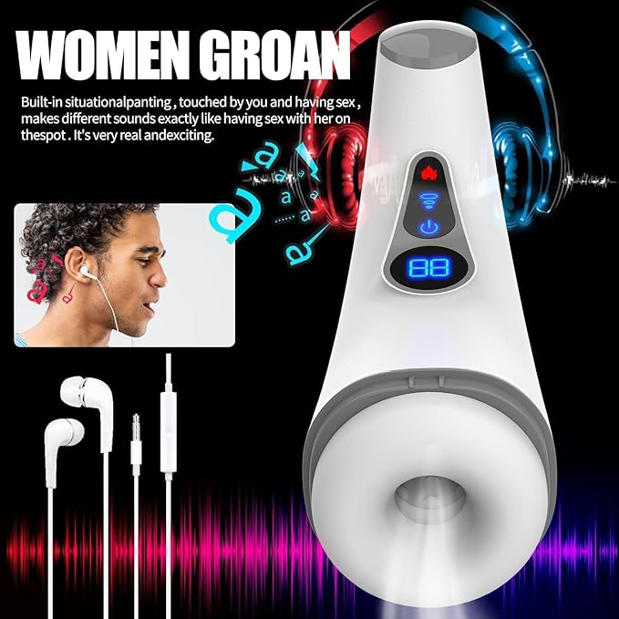 3 IN 1 Automatischer Masturbator Penispumpe Stroker mit 7 Saug & 3 Vibrations & Heizfunktionen