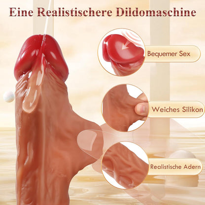 2 in 1 Realistischer Dildos Vibrator Sexmaschine mit 5 Stoßfunktion & 7 Vibration