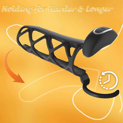 Innovativer Penisring Penishülle Klitorisstimulation mit 9 Vibrationsmodi