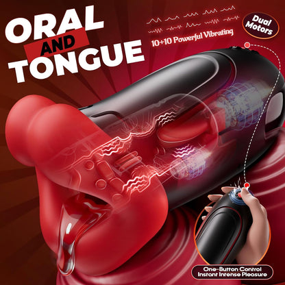 Elektrischer Masturbator Oralsex Stroker Blowjob Taschenmuschi mit 9 Vibrationsmodi