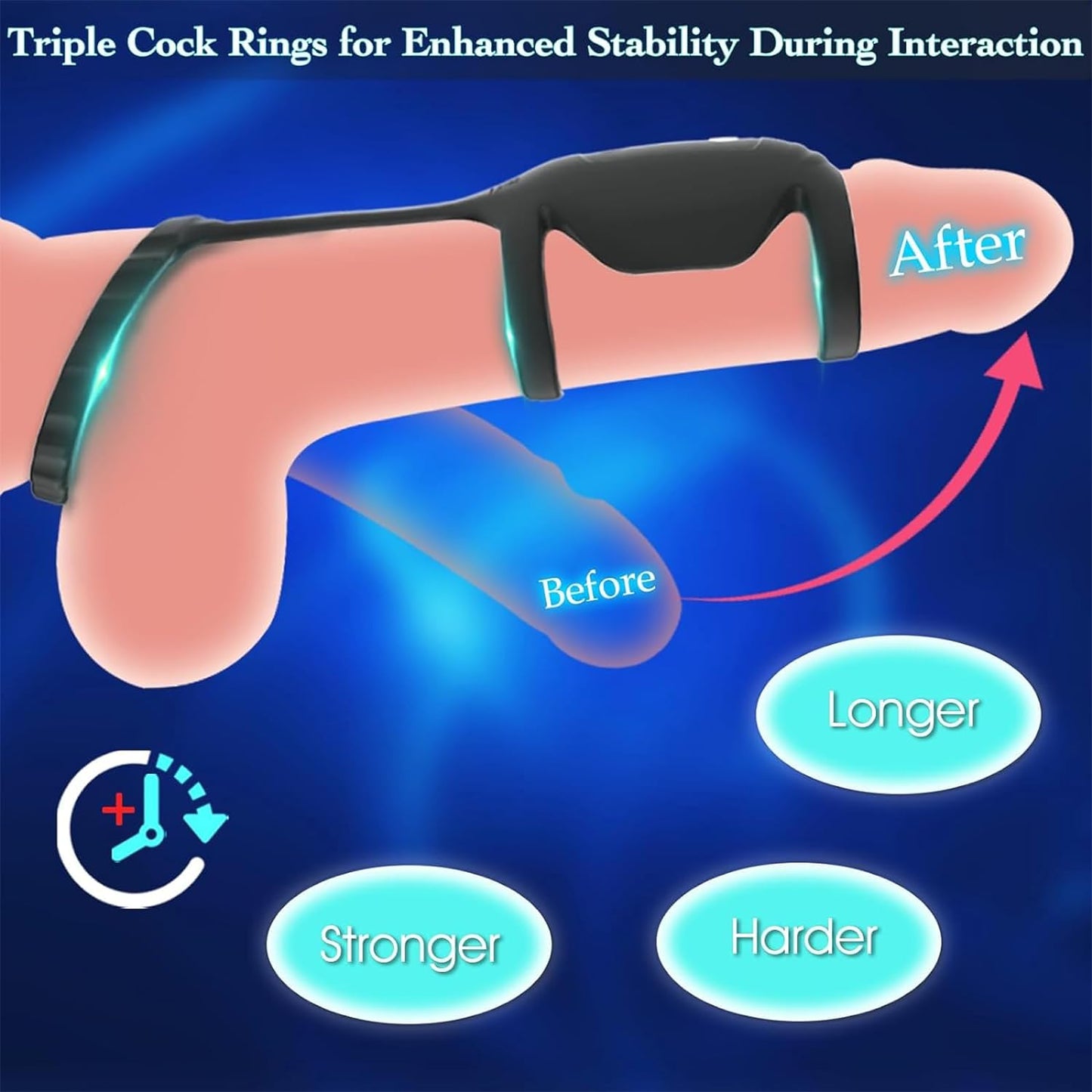 3 in 1 Elektrische Penis Trainer Eichelstimulator mit 10 Vibrationen