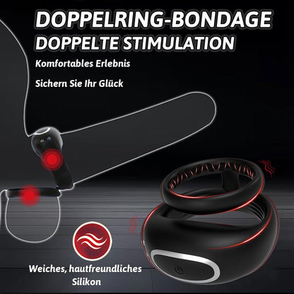 2 IN 1 Dubbele Cockring Penis Vibrator Stimulator mit 10 Vibrationsfrequenzen
