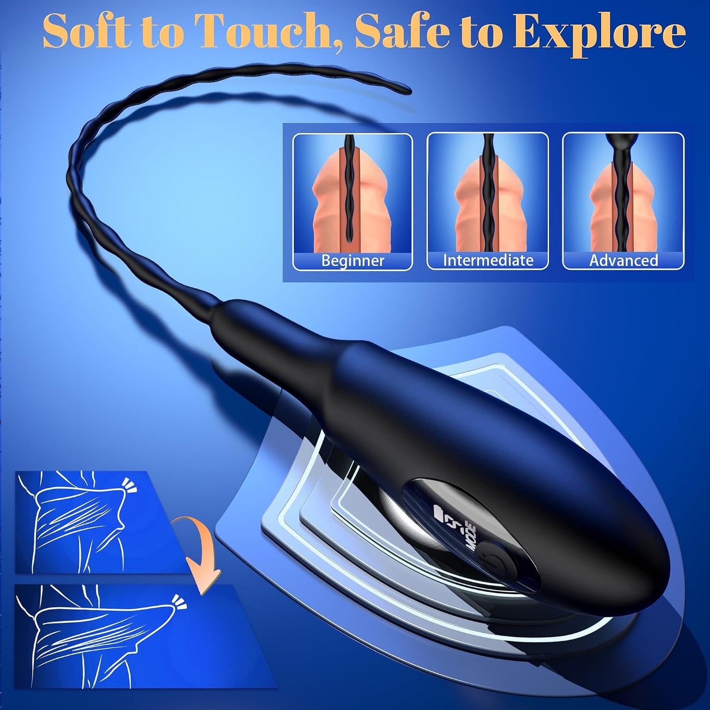 Penisplug Vibrator Harnröhrenstimulator Prostata Stimulator mit 9 Vibrationsmodi