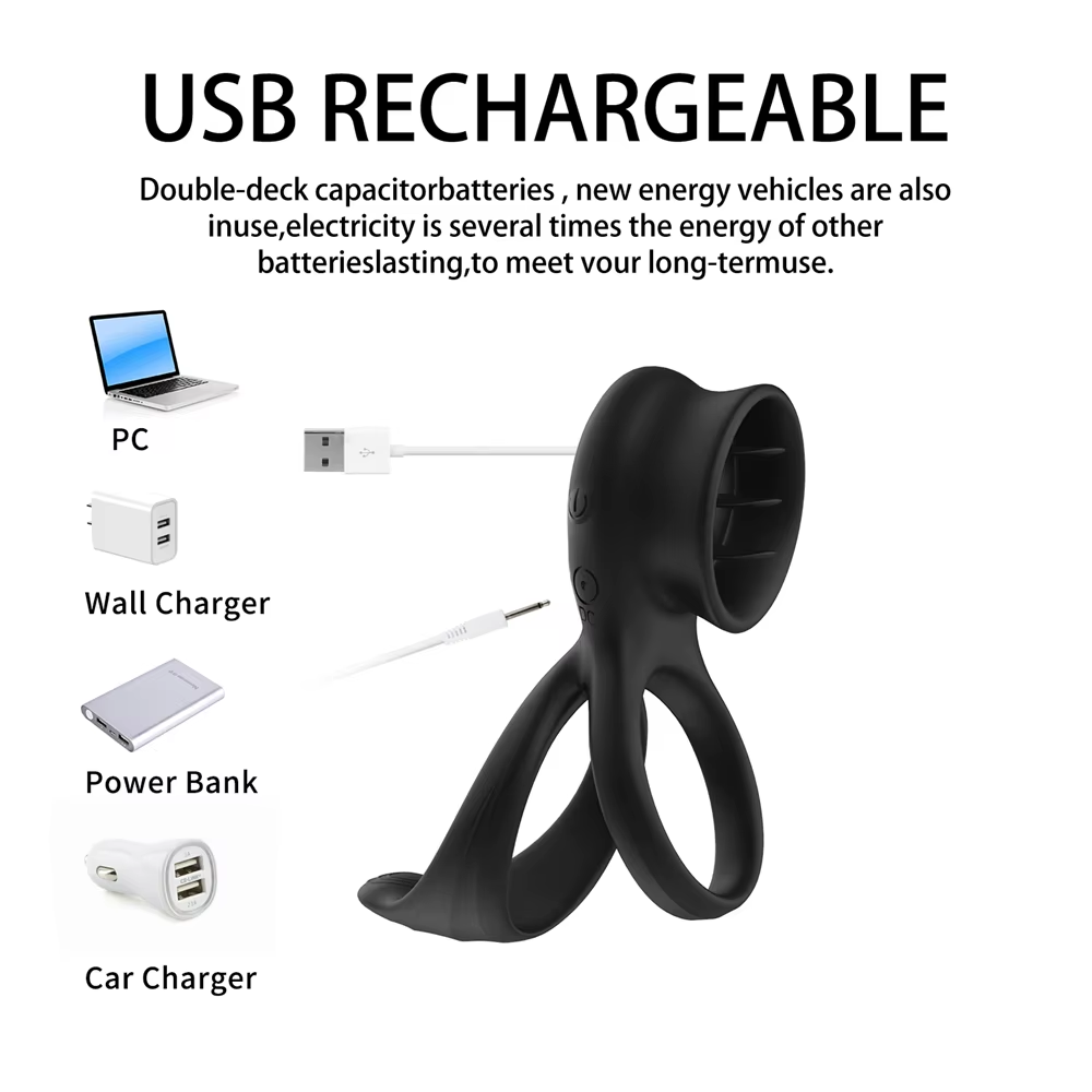 Elektrischer Penisring Vibrator Eichelstimulator Masturbator mit 7 Vibrationsmodi