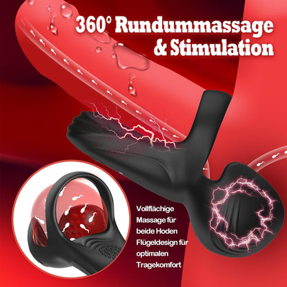 Doppel-Hodensack Penistrainer Vibrator Cock Ring mit 10 Vibrationsmodi