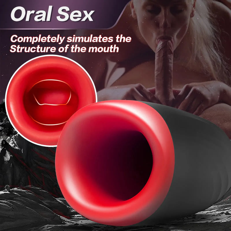 3 IN 1 Oral Stroker Blowjob Masturbator mit 5 Klemm 10 Vibrations und 42°C Heizmodi