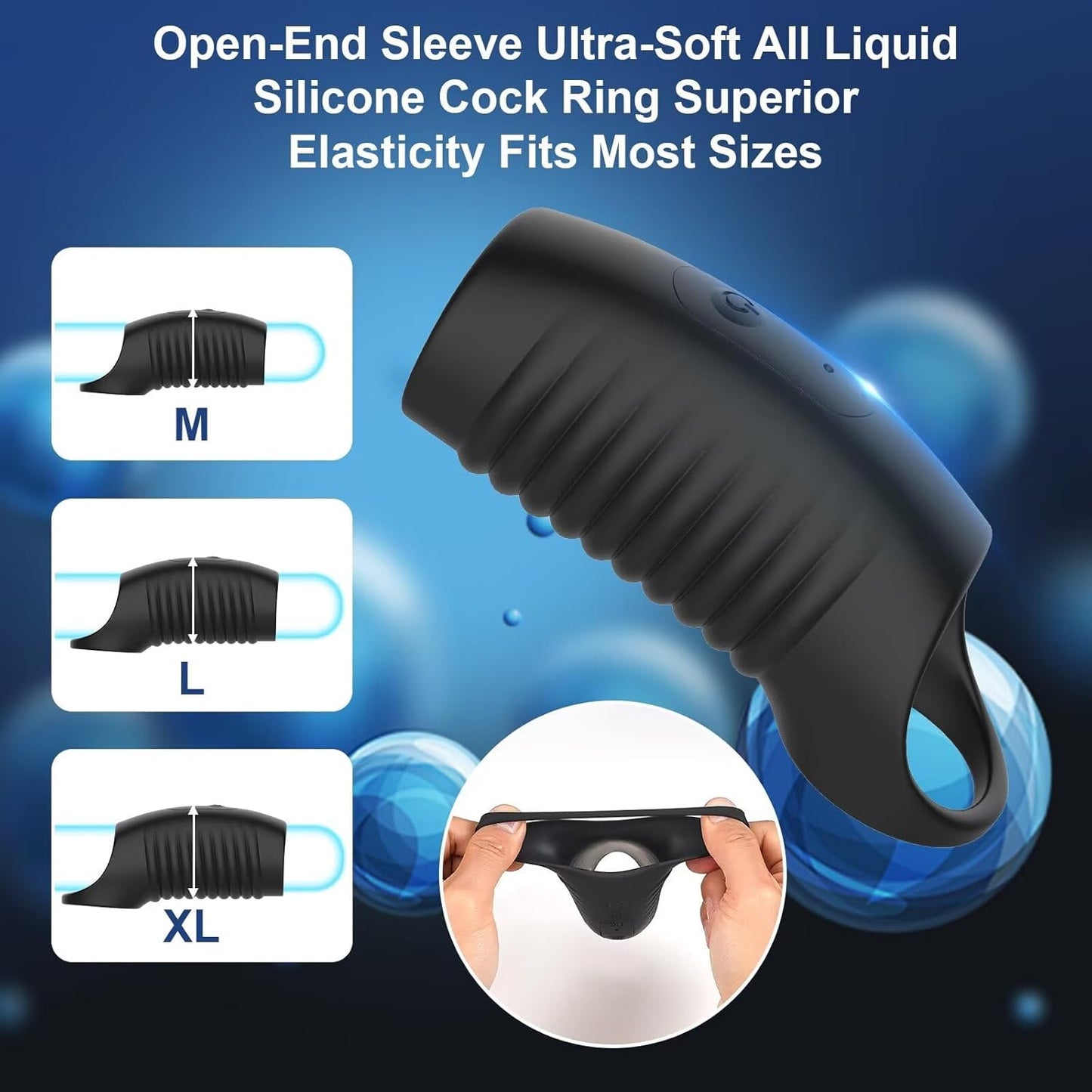 APP-Penisring Verlängerungsvibrator Penistrainer Penishüllen mit 10 Vibrationsstufen