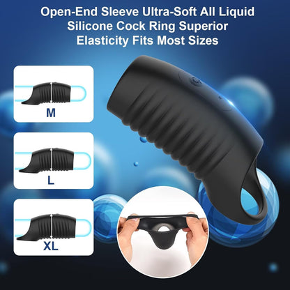 APP-Penisring Verlängerungsvibrator Penistrainer Penishüllen mit 10 Vibrationsstufen