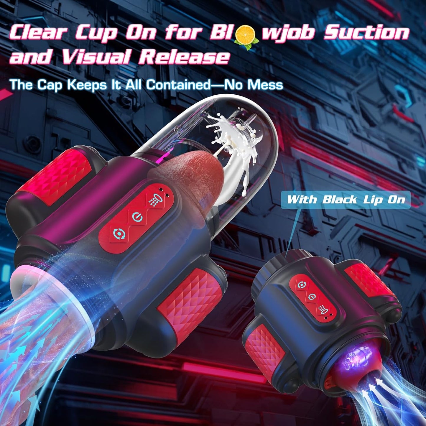 7 IN 1 Automatische Wassersprüh Rotations Vibrations Blowjob Penis Stroker Trainer