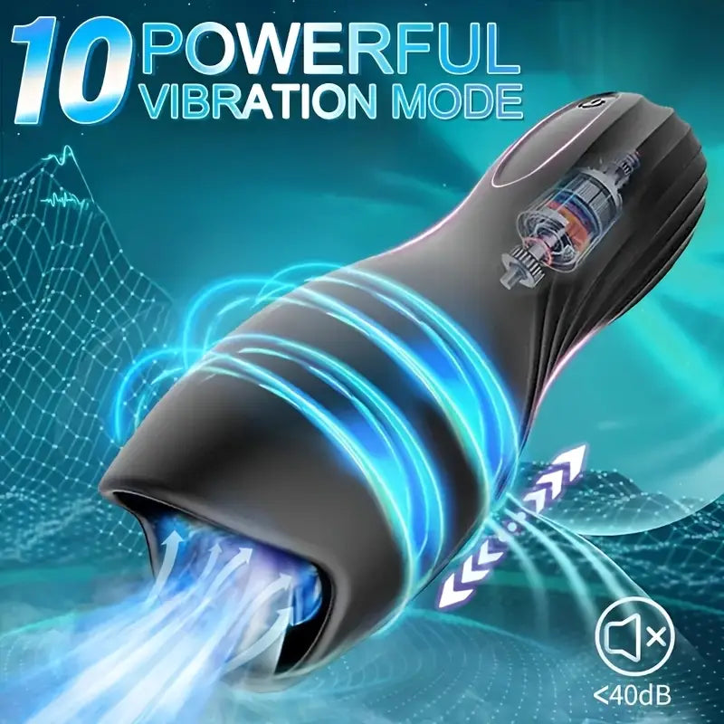 360° Training Wrap Automatischer Penistrainer Vibrator Stroker mit 10 Pulsvibrationsmodi