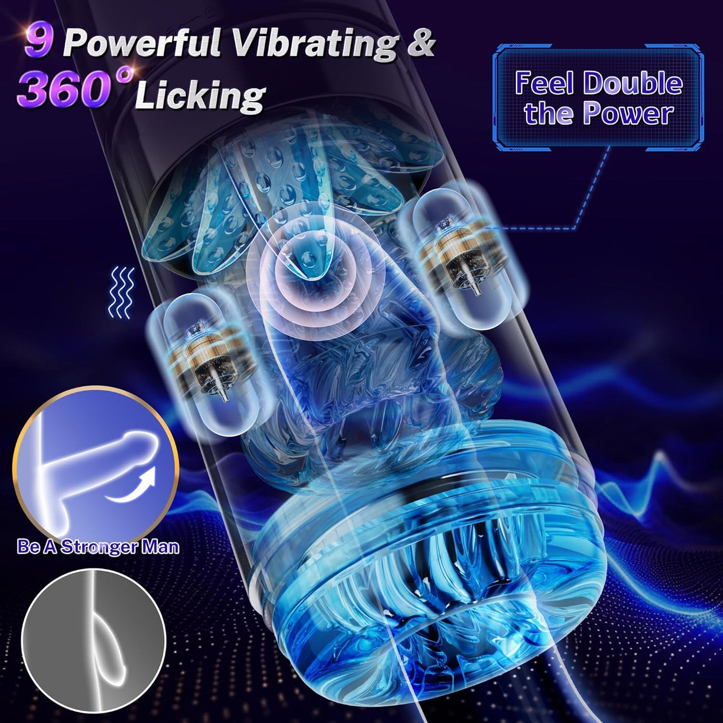 AI Sync Masturbator Penispumpe mit 9 Stoß & Rotations & 9 Vibrations & Saug& Leckmodi