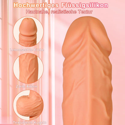 Sexmaschine Realistischer Dildo Vibrator mit 10 Vibrationmodi Teleskopmodi & Stoßfunktion