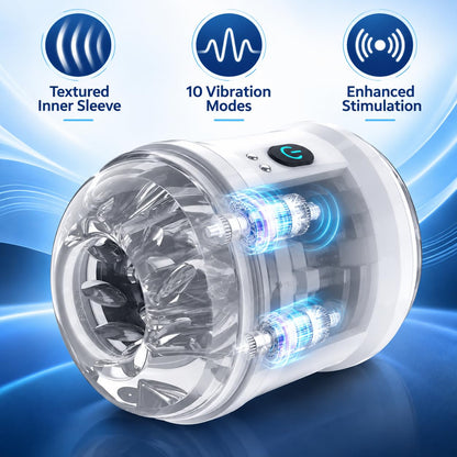 Automatische Elektrischer Masturbator Cup mit Starker 10 Saug und Vibrationsmodi