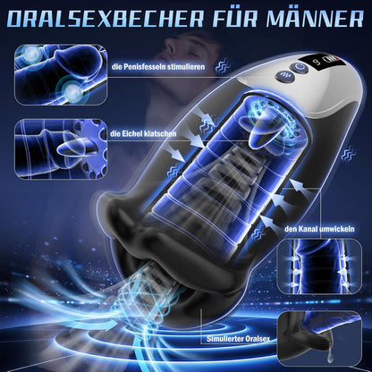 Penis Vibrator Taschenmuschi Eichel Stimulator mit 9x9 Klopfen-Lecken-Vibration