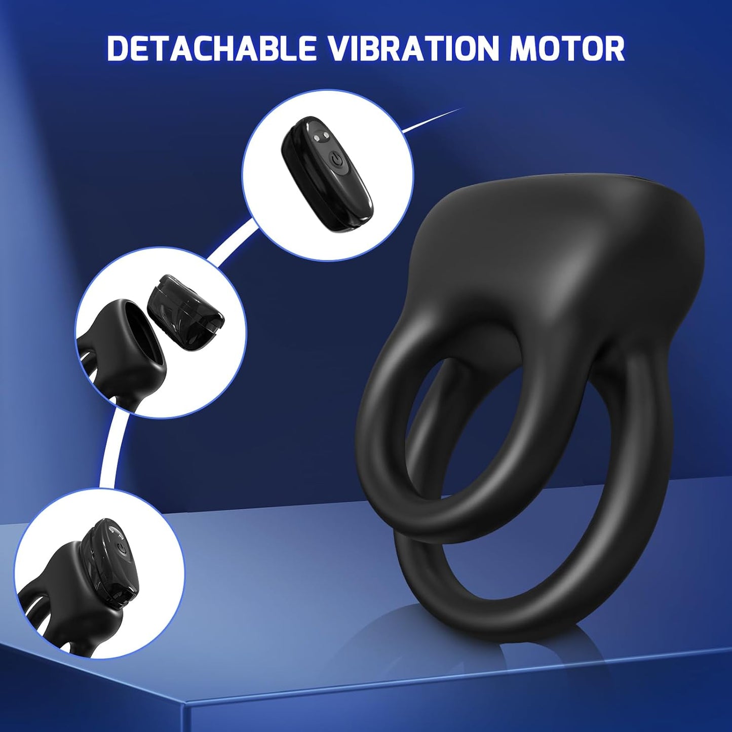 Doppelt Vibrierende Penisringe Vibrator mit 10 leistungsstarke Vibrationsmodi