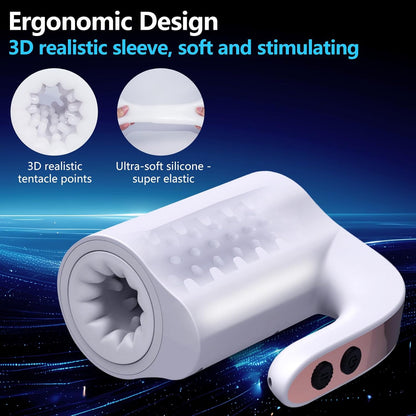 Elektrischer Masturbator Penistrainer mit 5 Rotation & Teleskopsmodi & 10 Vibrationsmodi