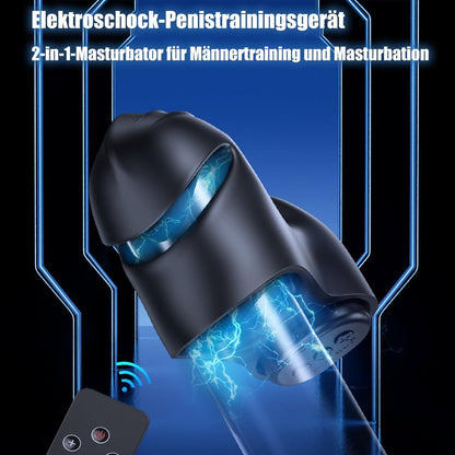 Elektrostimulation Masturbieren Penis Trainer mit 12 Elektroschocker Modi und 20 Intensität