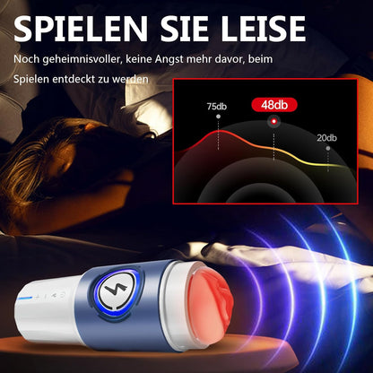 Leten 4 in 1 Automatische Masturbieren mit 6 Vibrationsmodi 6 Saugmodi Heizfunktion