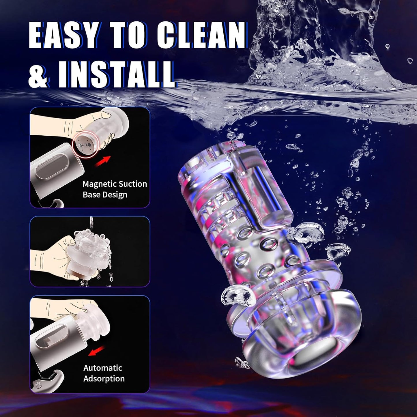 Automatischer Masturbator Penistrainer Stroker Blowjob mit 9 Stoß und Vibrationsmodi