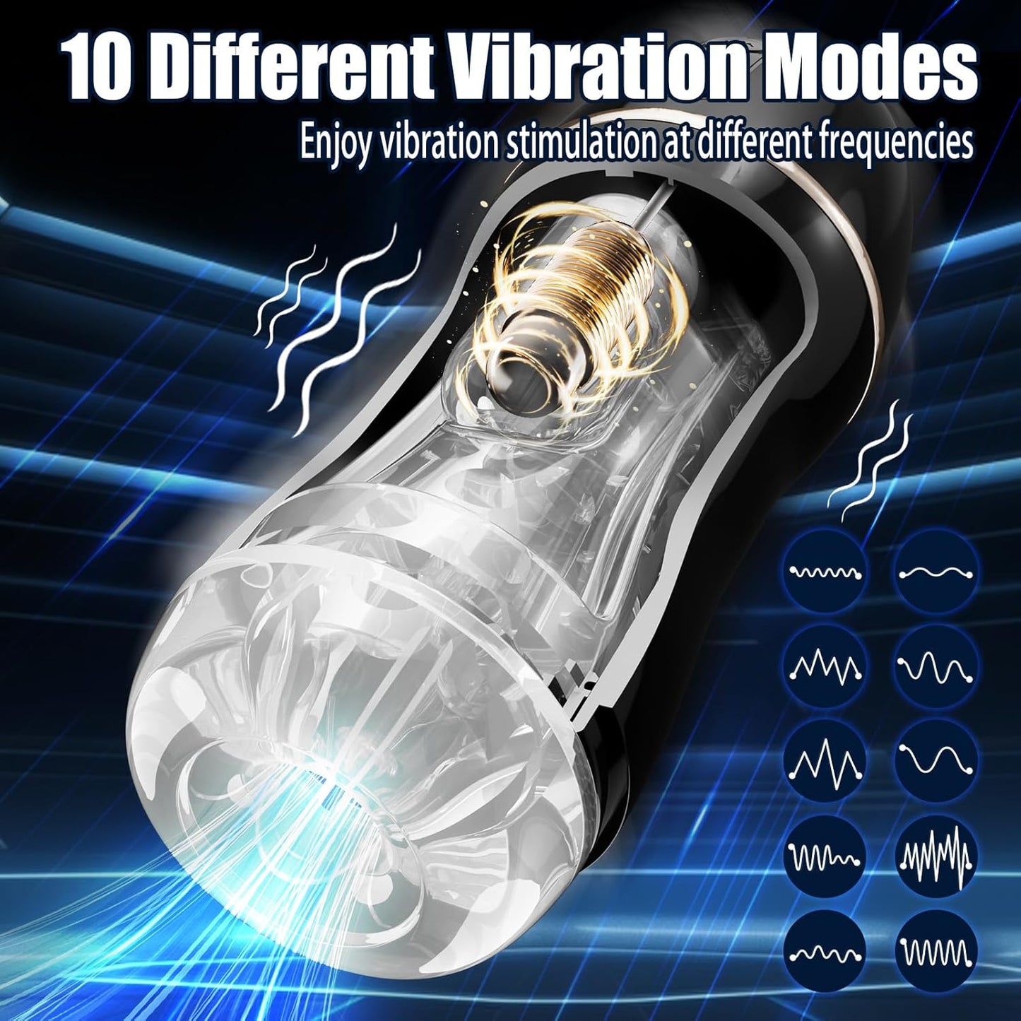 Automatischer Masturbator Pocket Pussy Stroker Blowjob mit 10 Vibrations und 5 Saugmodi