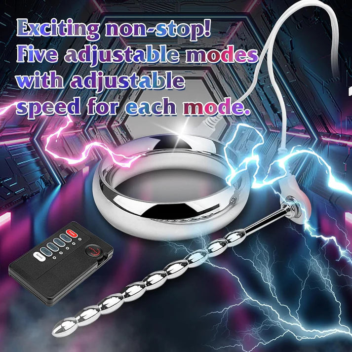 Elektroschock Penisring Eicheltrainer Stimulator mit 5 Einstellbare Geschwindigkeiten