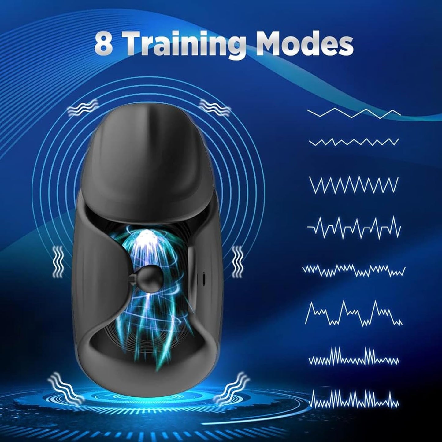 3 in 1 Penis-Trainer Elektrische Masturbation Eichelvibrator Mit 8 Vibrationsmodi